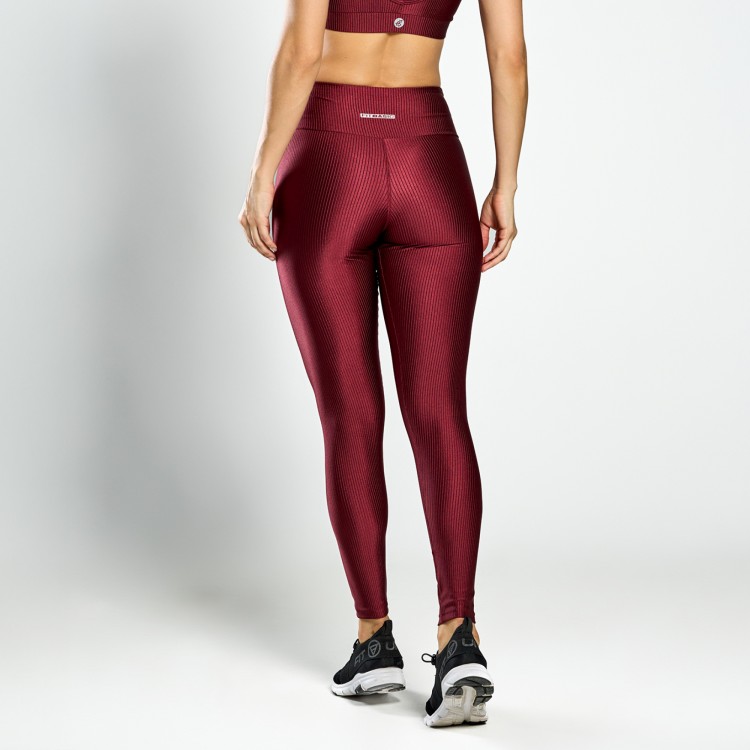 Calça Legging Canelada Glow Marsala