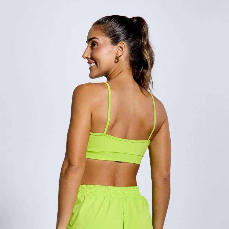 Top Poliamida Light Decotado Com Alcinha Verde Lima