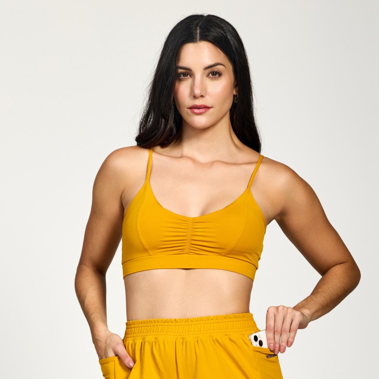 Top Fitness Poliamida Equilíbrio Mostarda