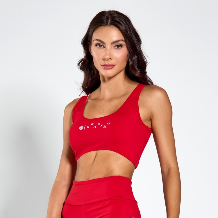 Top Fitness Poliamida Elo Conexão Vermelho