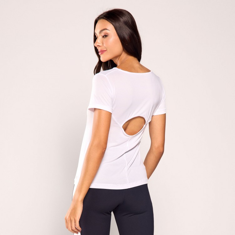 Blusa Poliamida Dry Fit Com Recorte Branca