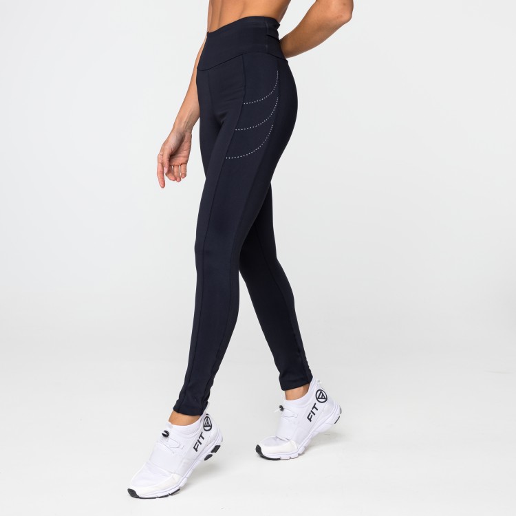 Calça Legging Poliamida Reflect com Bolso Preto