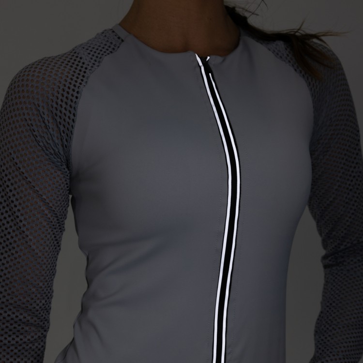 Casaco Poliamida Wind com Bolso Cinza Claro