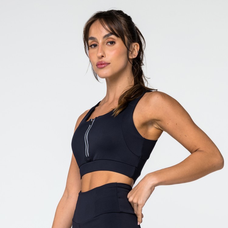 Top Poliamida Nox Passante Preto