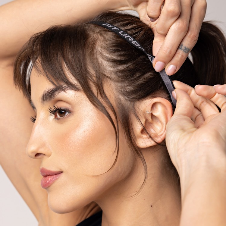 Faixa de Cabelo com Silicone Corrida Preta