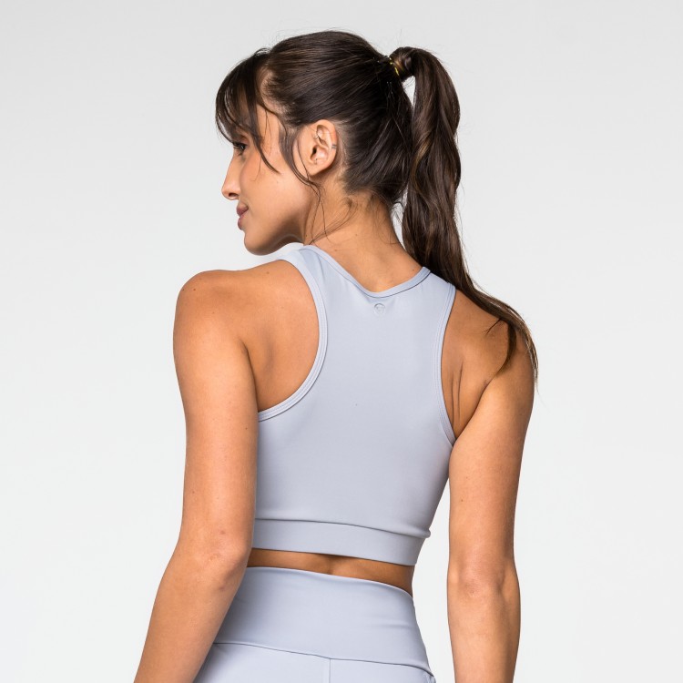 Top Poliamida Nadador Cinza Claro