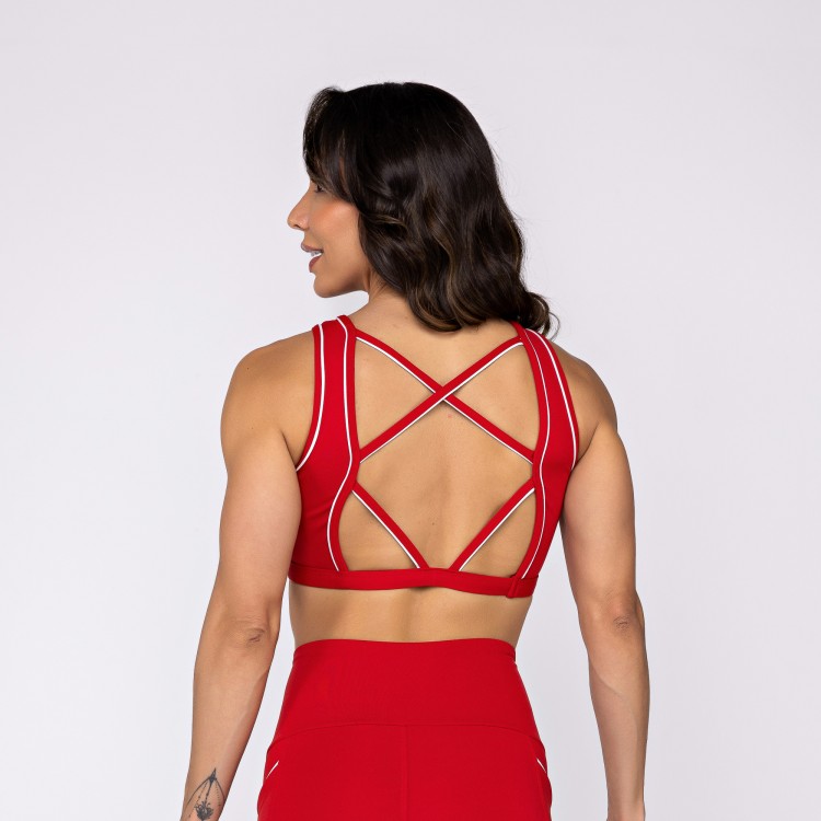 Top Poliamida Intensity Vermelho
