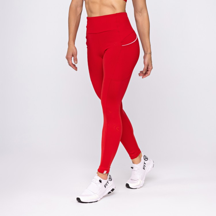 Calça Legging Poliamida Intensity com Bolso Vermelha
