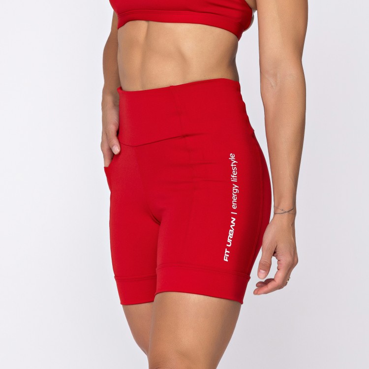 Short Poliamida Energy com Bolso Vermelho