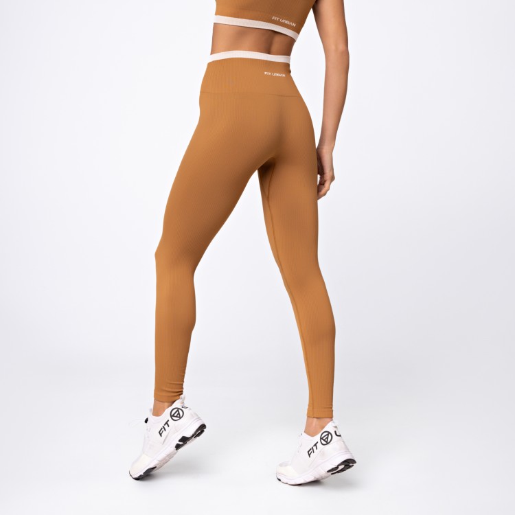 Calça Legging Seamless Canelada Rib Amêndoa