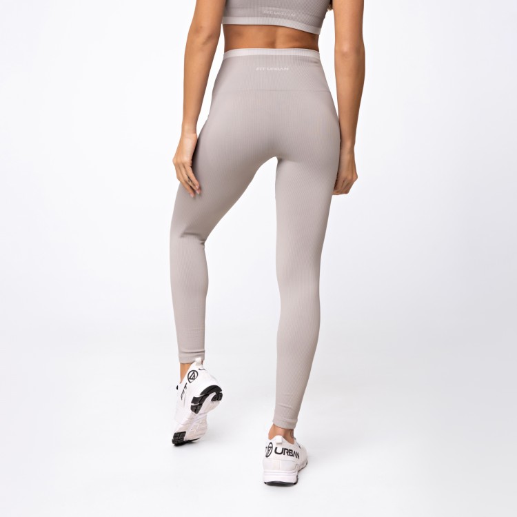 Calça Legging Seamless Canelada Rib Cinza