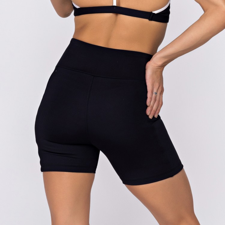 Short Poliamida Lux com Bolsos Preto