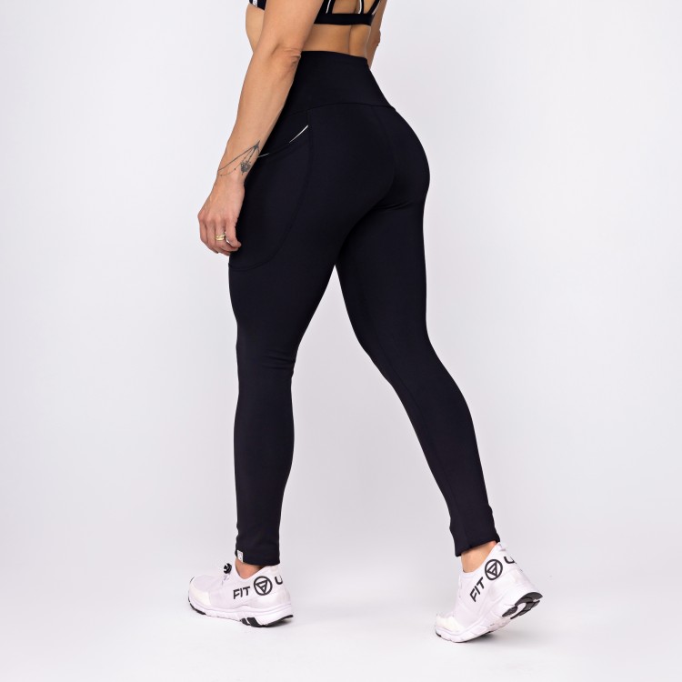 Calça Legging Poliamida Intensity com Bolso Preta